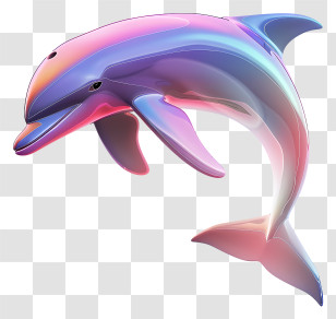 Dolphin Day - Vibrant Rainbow-Colored Dolphin Illustration Transparent PNG