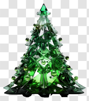 Crystal Christmas Tree - Green Decorative Glass Christmas Tree Transparent PNG