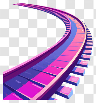 Railroad Track - Curved Railway Track For Transportation Transparent PNG