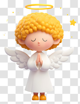 Angel Prayer - Cute Praying Angel Character Transparent PNG