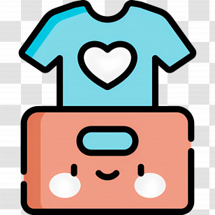 Clothes Box - Blue T-shirt With Heart In A Cute Box Transparent PNG