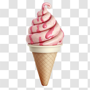 Strawberry
 - Delicious Ice Cream Cone With Strawberry Drizzle Transparent PNG