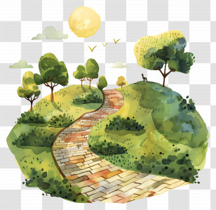 Brick Road - Scenic Pathway In Nature Transparent PNG