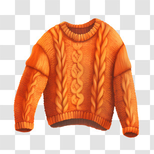 Christmas Sweater - Orange Knitted Sweater Illustration Transparent PNG