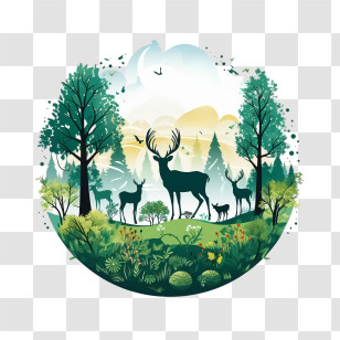 World Nature Conservation Day - Deer In Forest Scene Transparent PNG