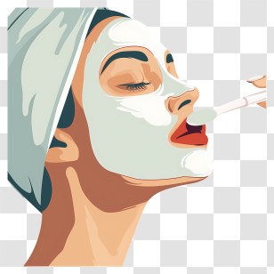 Woman Applying Mask - Woman Applying Face Mask Transparent PNG