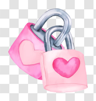 Pink Padlock - Heart Padlocks Transparent PNG