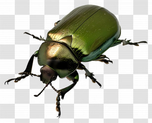 Beetle - Green Metallic Beetle Illustration Transparent PNG