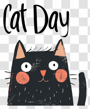 Cat Day - Cat Day Illustration Transparent PNG