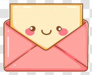 Cute Mail - Smiling Envelope With Cute Face Transparent PNG