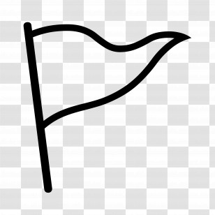 Triangular Flag Emoji - Waving Flag Outline Transparent PNG