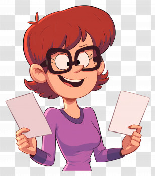 Dana Dufresne - Cartoon Female Character With Glasses Transparent PNG