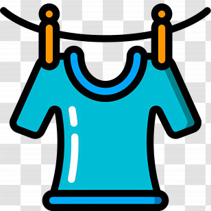 Hanging Cloth - Blue Shirt Hanging On Clothesline Transparent PNG