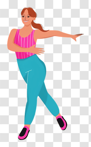 Dancer - Dancing Woman In Colorful Outfit Transparent PNG