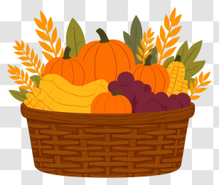 Harvest Basket Arrangement - Autumn Harvest Basket Transparent PNG