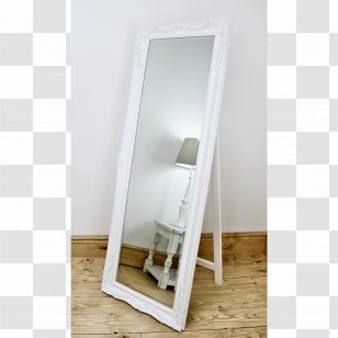 Mirror Floor Silver Wood Beveled Glass Transparent PNG