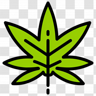 Cannabis Leaf - Green Leaf Outline Icon Transparent PNG