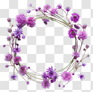 Allium Giganteum Flowers - Purple Flower Wreath Illustration Transparent PNG