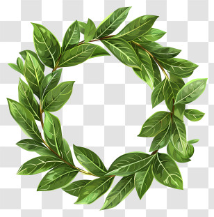Bay Leaf Wreath - Green Laurel Wreath Emblem Transparent PNG