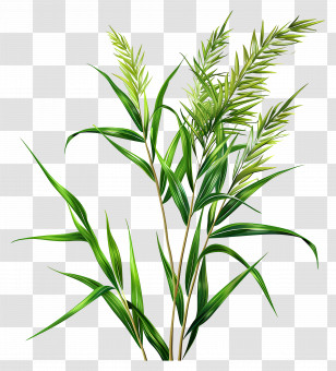 Calamus - Green Bamboo Leaves Illustration Transparent PNG