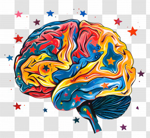 Brain - Colorful Brain Art For Creativity Concept Transparent PNG