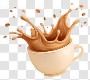 Splash Of Milk Coffee - Coffee Splash In Cup Transparent PNG