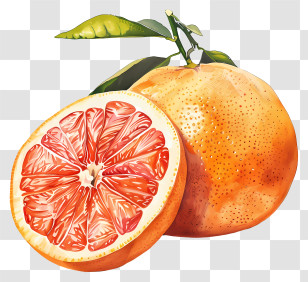 Grapefruits - Juicy Orange And Grapefruit Slice Transparent PNG