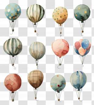 Balloon - Colorful Hot Air Balloons In The Sky Transparent PNG