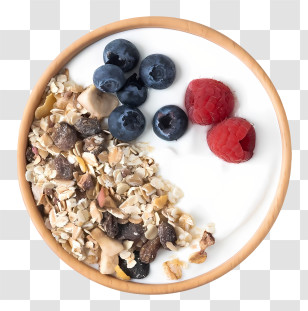 Oatmeal - Healthy Yogurt Bowl With Fruits And Granola Transparent PNG
