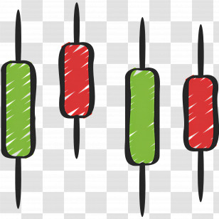 Stock Market - Candlestick Chart Illustration Transparent PNG