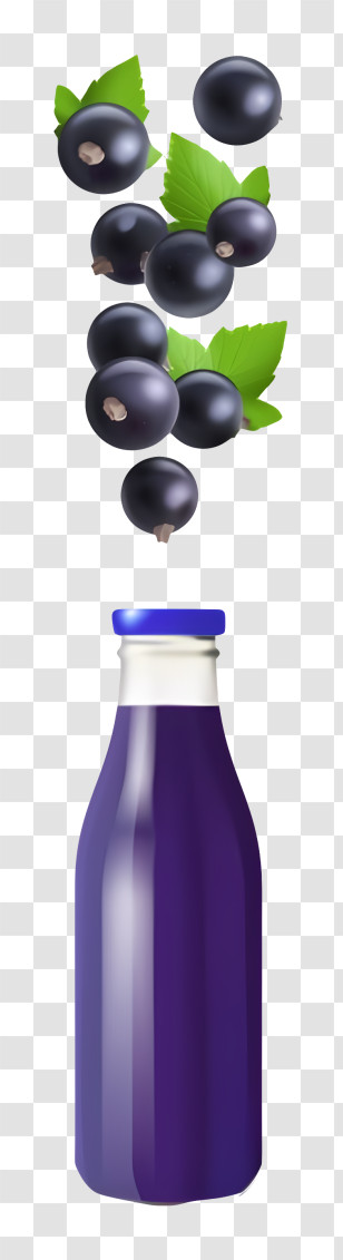 Glass Jar - Refreshing Blackcurrant Juice Bottle Transparent PNG