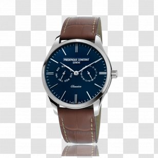 FrÃ©dÃ©rique Constant Frederique Men's Classics Auto Moonphase Watch Strap Quartz Clock - Brown Transparent PNG
