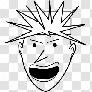 Smiley Anger Face Clip Art - Silhouette - Cartoon Angry Man Transparent PNG
