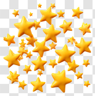 Scattered Yellow Stars - Pattern Of Yellow Stars Transparent PNG