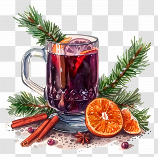 Mulled Wine - Warm Mulled Wine For Christmas Transparent PNG