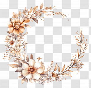 Wedding Circle Frame - Floral Wreath With Flowers Transparent PNG
