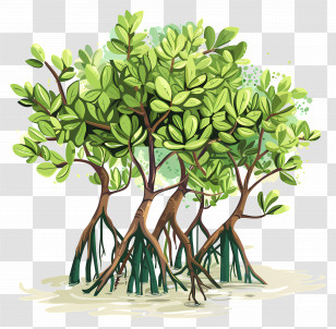 Mangrove Forest - Mangrove Trees With Green Leaves In Nature Transparent PNG