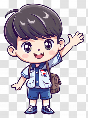 Baby Boy - Cartoon Boy In School Uniform Transparent PNG