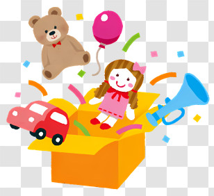 Toys Elements - Illustration Of Toys In An Open Box Transparent PNG