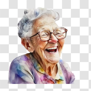 Cartoon Avatar
 - Smiling Elderly Woman With Glasses Transparent PNG