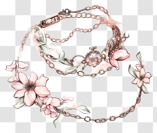 Pink Flower Necklace - Elegant Floral Necklace Transparent PNG