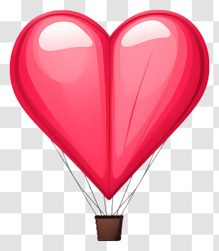 Heart Shaped Hot Air Balloon - Heart-Shaped Hot Air Balloon Illustration Transparent PNG
