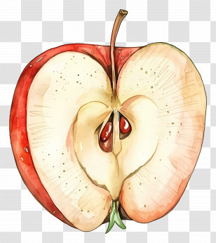 Apple Half - Sliced Apple Illustration Transparent PNG