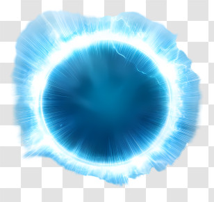 Radiate Light Circle - Glowing Blue Energy Circle Transparent PNG