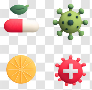Health Disease Care - Medicine And Virus Icons Transparent PNG