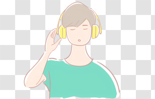 Cartoon - Cartoon Person Listening To Music With Headphones Transparent PNG