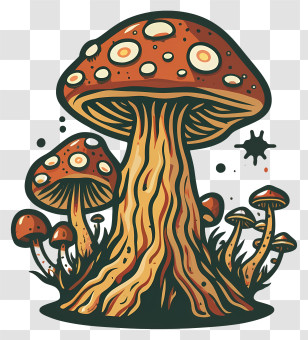 Mushrooms - Colorful Mushroom Illustration Transparent PNG
