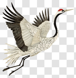 Crane - Flying Crane Bird Illustration Transparent PNG