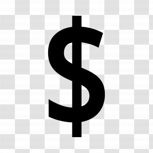 Heavy Dollar Sign Emoji - Black Dollar Sign Symbol Transparent PNG