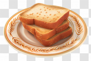 Whole Wheat Bread - Toasted Bread On Plate Transparent PNG